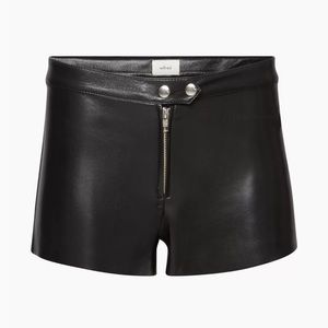 Leather Low Rise Moto Micro Shorts